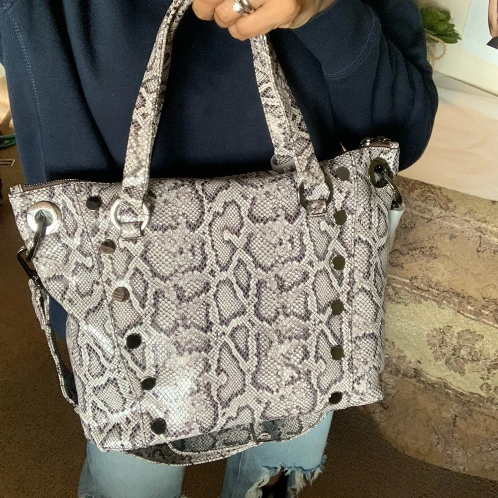 Hammitt Daniel Snake Skin Black/White Bag Size Medium